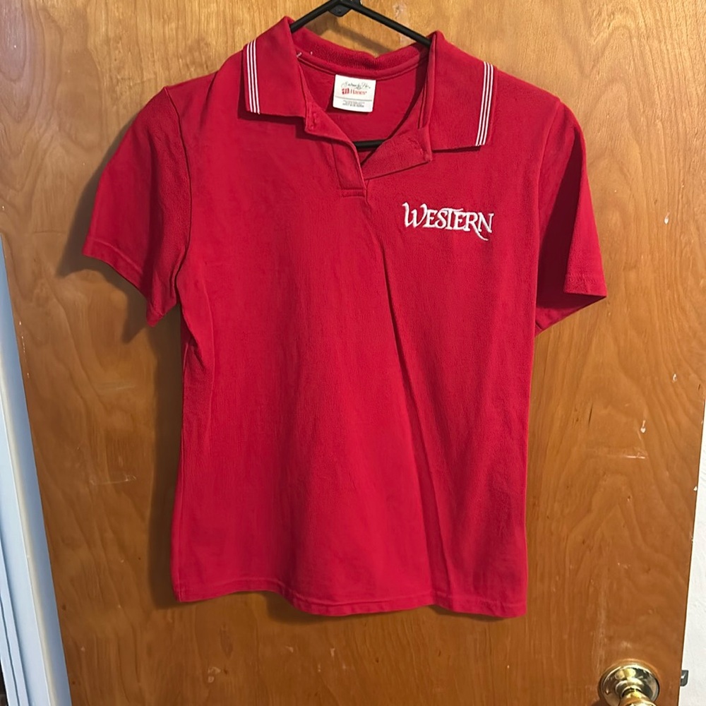 Western State College (now Western Colorado University) red polo shirt